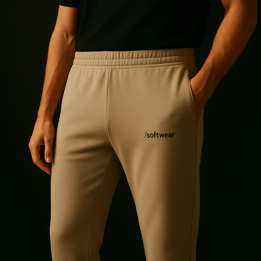 Unisex Sweatpants with /softwear logo - close-up view